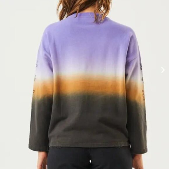 Sample NWT Afends Fixative Hemp Women's Plum Purple Crew Neck Sweater Size Small - Picture 9 of 9